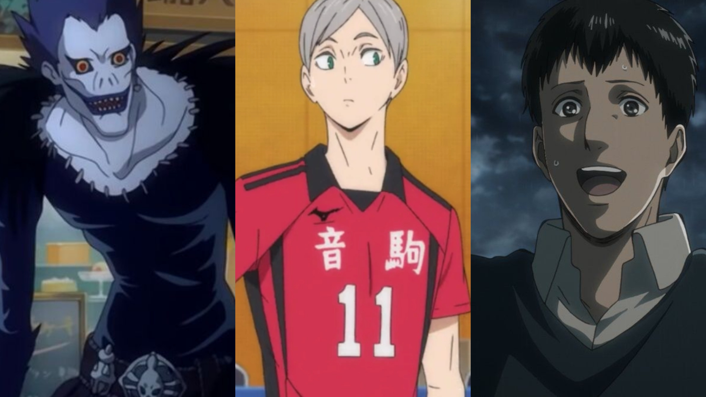 Ryuk from Death Note, Lev from Hakyuu and Bertholdt from Attack on Titan