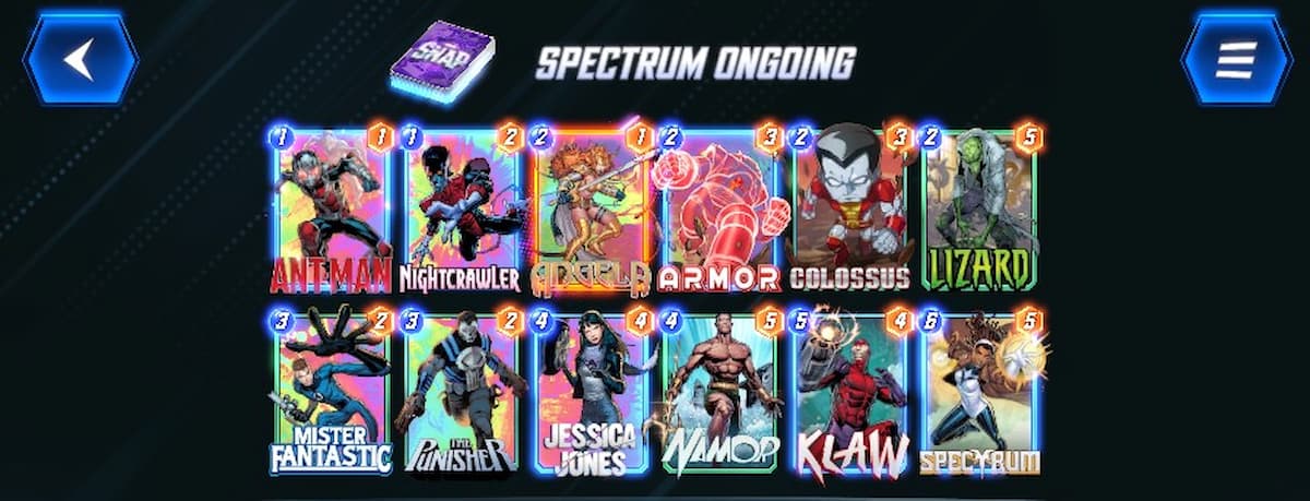 spectrum ongoing deck in marvel snap