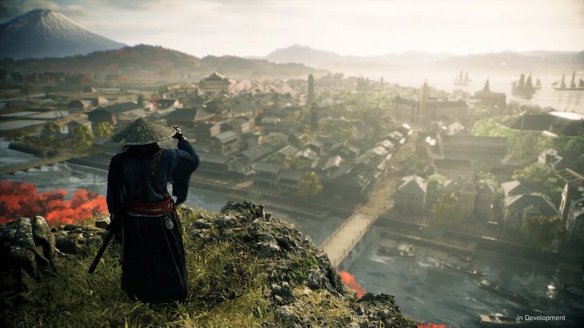 your character looking over the land in rise of the ronin