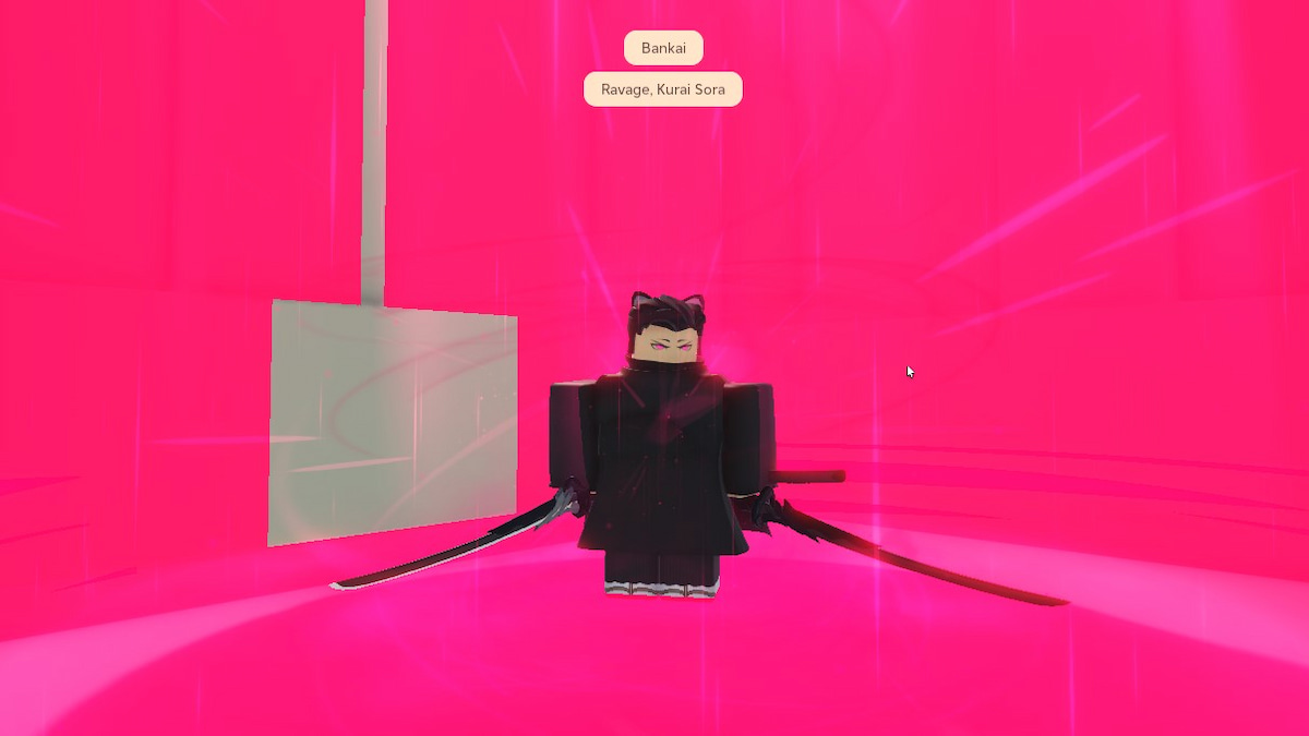 Player using their Bankai in Type Soul Roblox experience