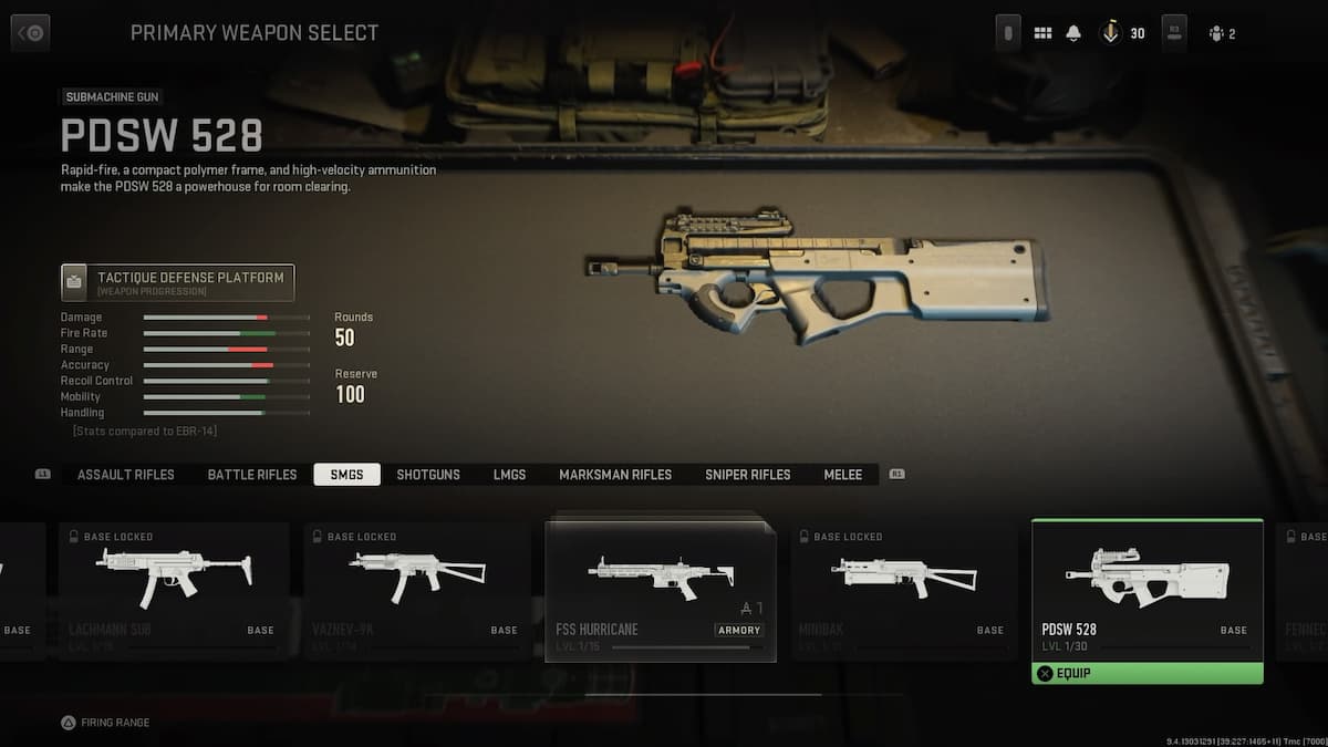 PDSW 528 SMG in Modern Warfare 2 and Warzone 2