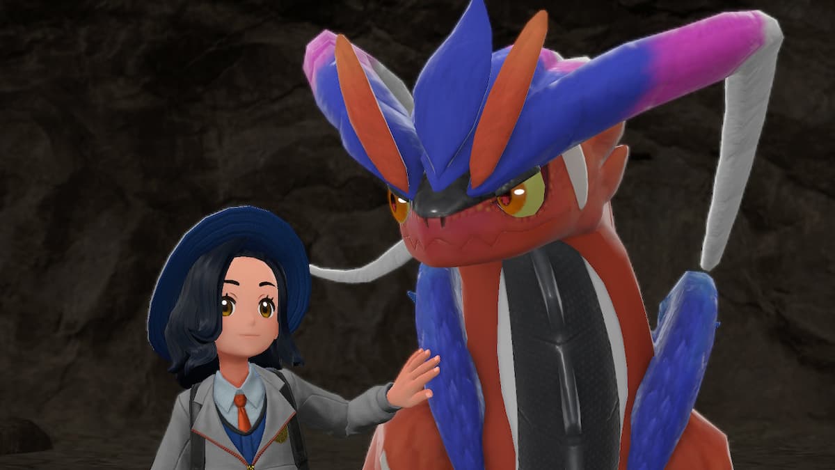 Main Character and Koraidon in Pokemon Scarlet and Violet