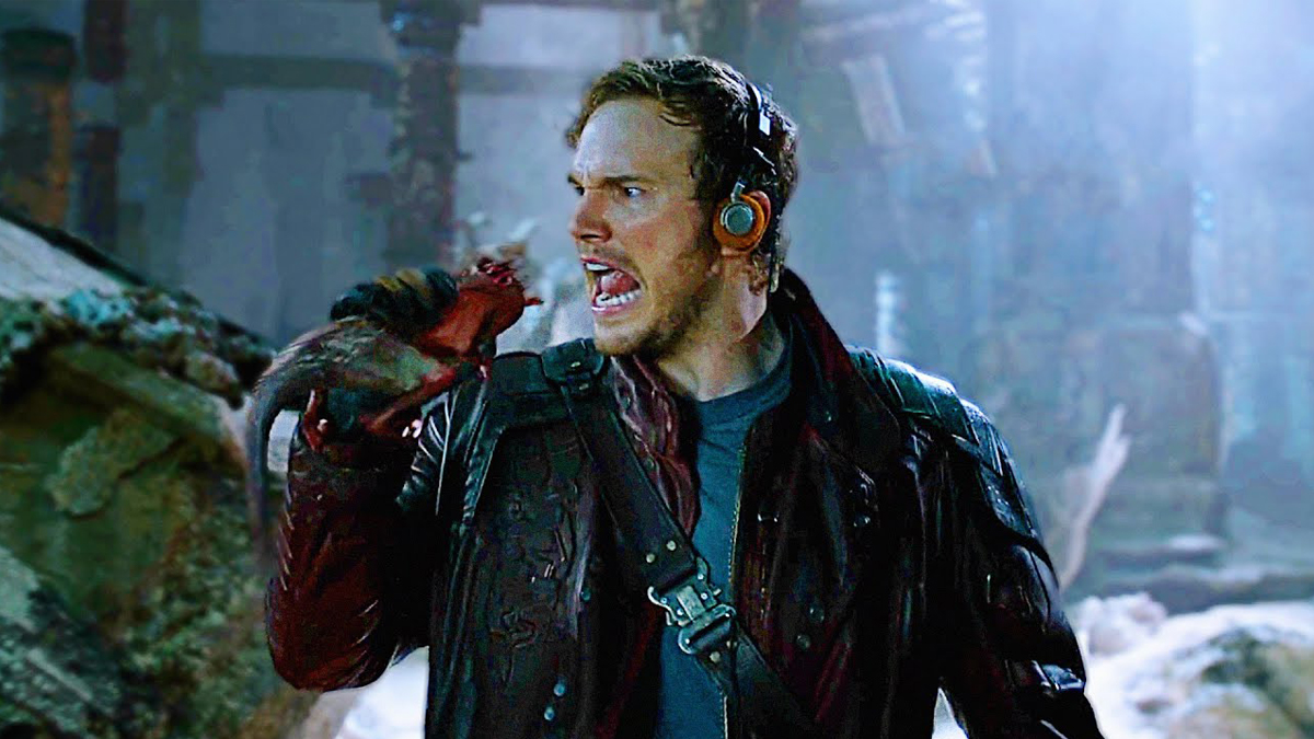 Chris Pratt as Starlord in The Guardians of the Galaxy